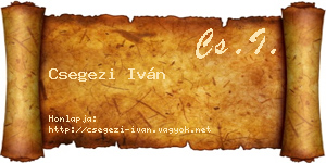 Csegezi Iván névjegykártya
